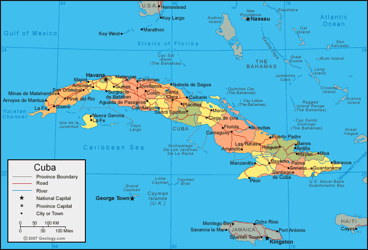 map cuba